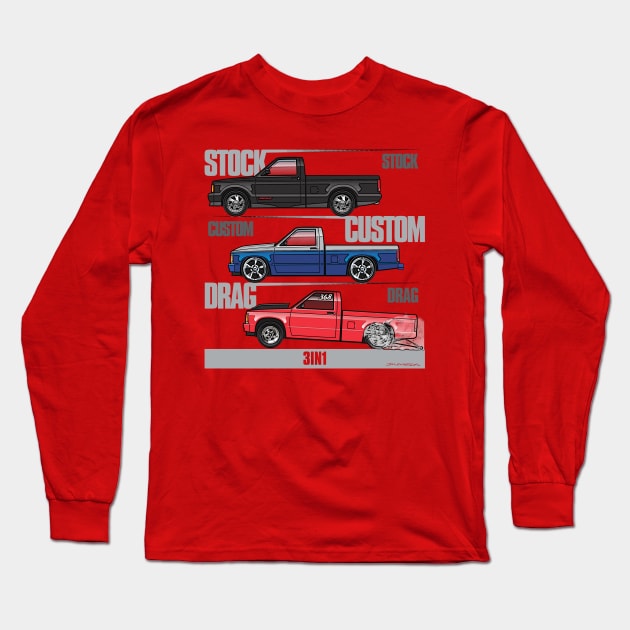 3 in 1 1981-1993 S10 trucks Long Sleeve T-Shirt by JRCustoms44